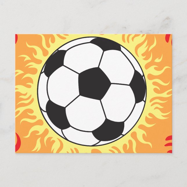 soccer ball flames design postcard (Front)