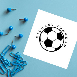 Soccer Ball Football Custom Name Sport Rubber Stamp