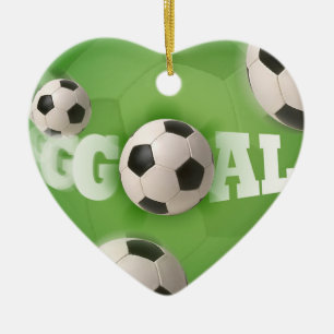 Soccer Ball Football Goal Ceramic Ornament