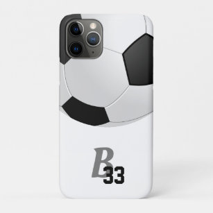 Soccer Ball Football Monogram Number Kids Sports Case-Mate iPhone Case