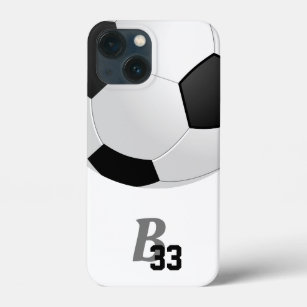 Soccer Ball Football Monogram Number Kids Sports iPhone 13 Mini Case