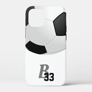 Soccer Ball Football Monogram Number Kids Sports iPhone 12 Mini Case