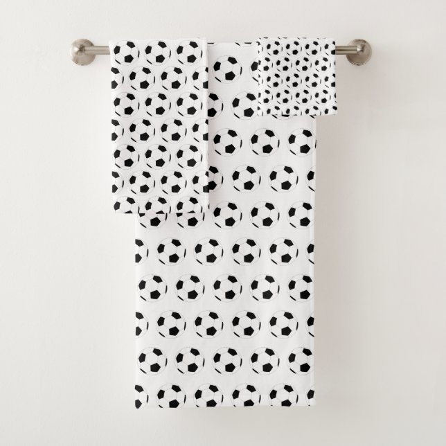Soccer Ball Football Pattern  Bath Towel Set (Insitu)