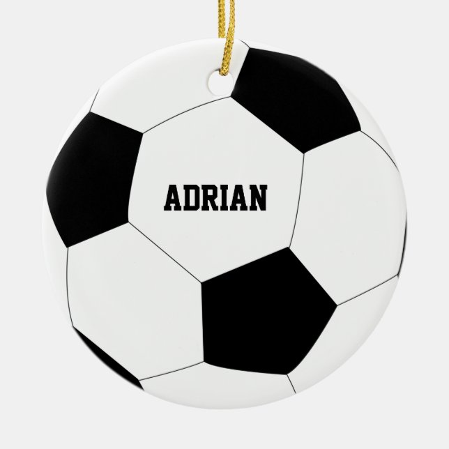 Soccer Ball Football Personalised  Ceramic Ornament (Front)