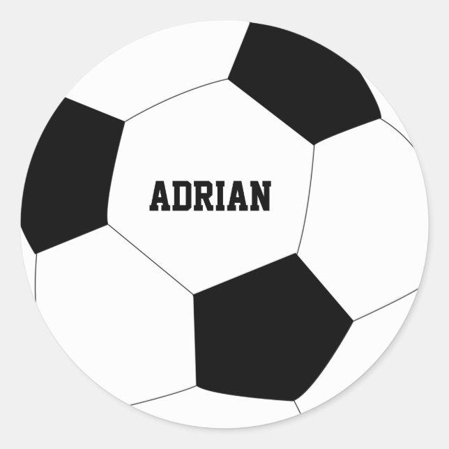 Soccer Ball Football Personalised  Classic Round Sticker (Front)