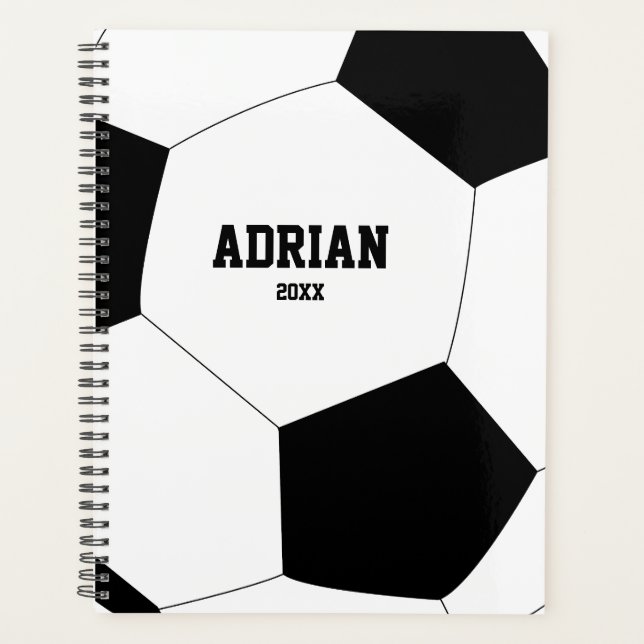 Soccer Ball Football Personalised Coach Planner (Front)