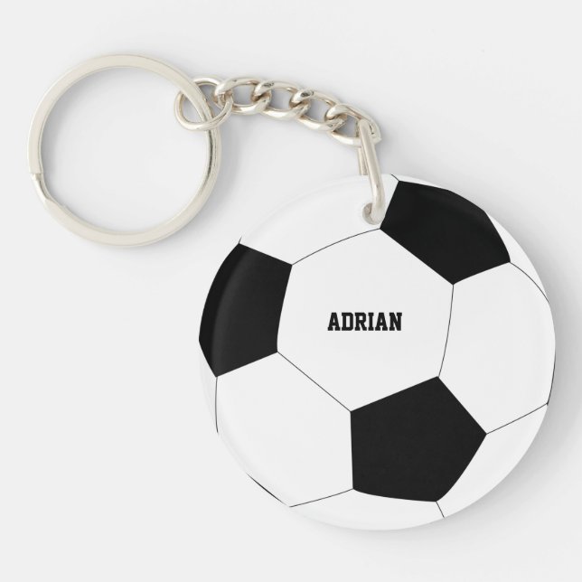 Soccer Ball Football Personalised Key Ring (Front)