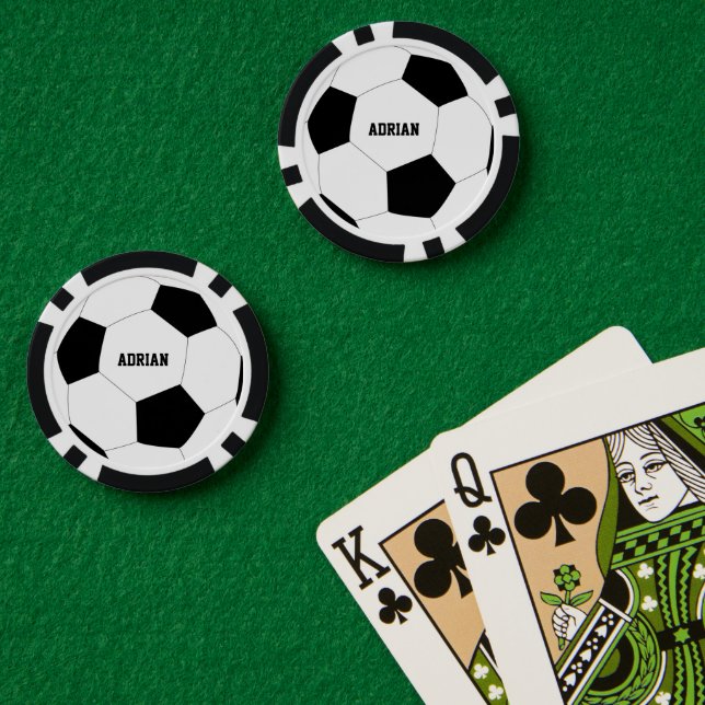 Soccer Ball Football Personalised   Poker Chips (Poker Table (Double))