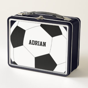 Soccer Ball Football Personalised School Metal Lunch Box