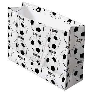 Soccer Ball Football Personalized Name Birthday Large Gift Bag