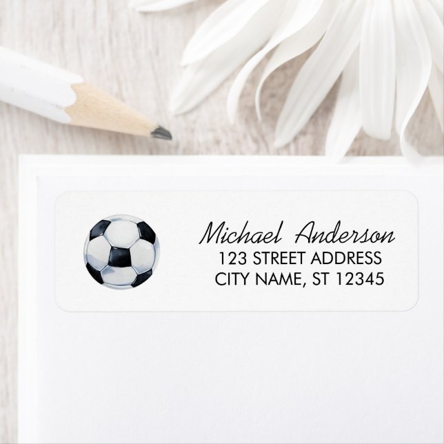 Soccer Ball Football Return Address label  (Insitu)