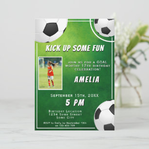 Soccer Ball Football Sports Kids Birthday Invitation