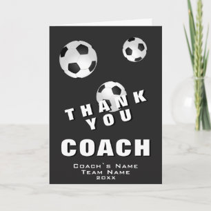 Soccer Ball Football Thank you Coach Card