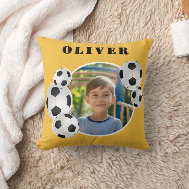 Soccer Ball Football Yellow Sports Photo Cushion (Blanket)