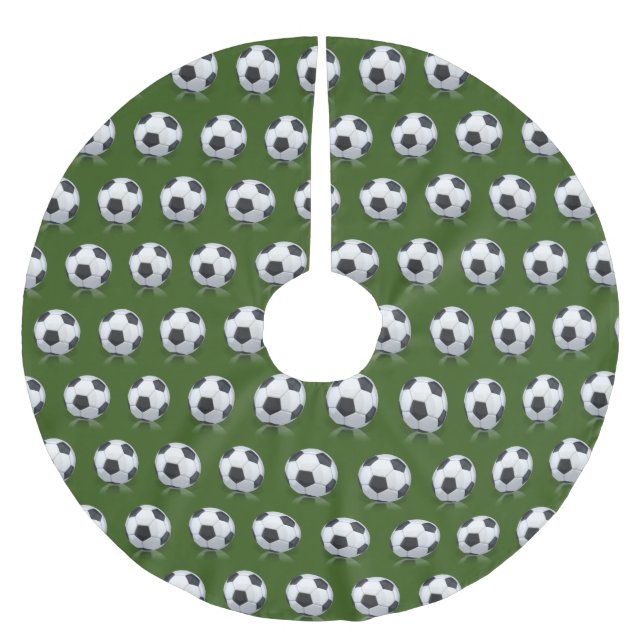 Soccer Ball for Christmas  Brushed Polyester Tree Skirt (Front)