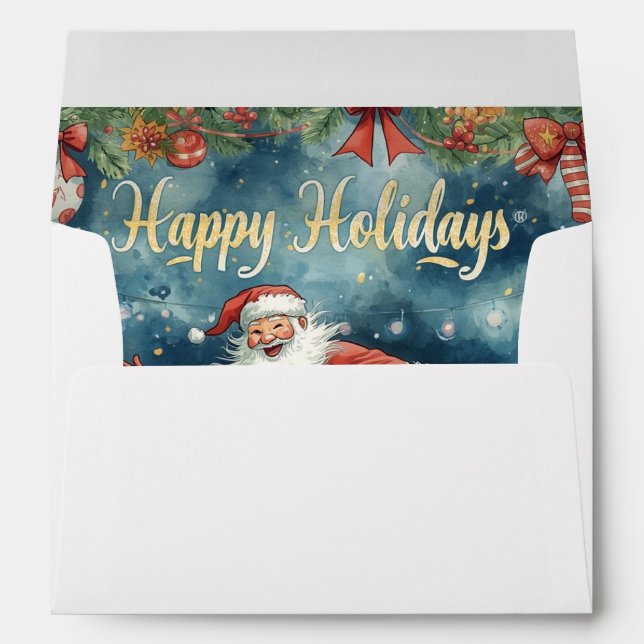 Soccer Ball for Christmas with Santa Claus  Envelope (Back (Bottom))