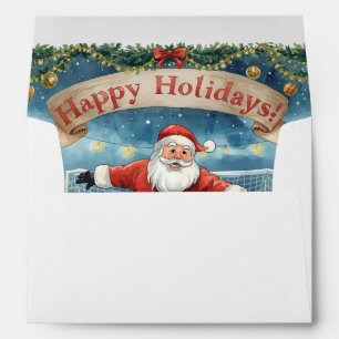 Soccer Ball for Christmas with Santa Claus  Envelope