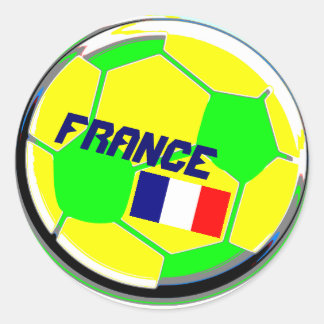 Soccer Ball France Classic Round Sticker