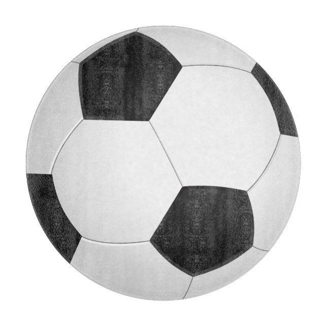 Soccer Ball Glass Cutting Board for Man Cave (Front)