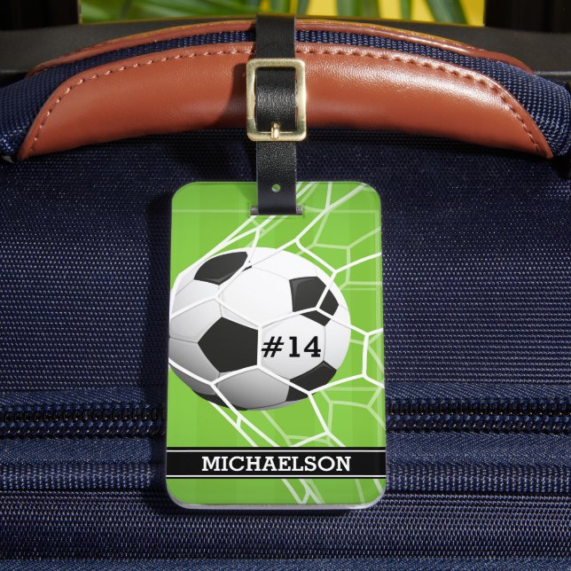 Soccer Ball GOAL Luggage Tag (Front Insitu 2)