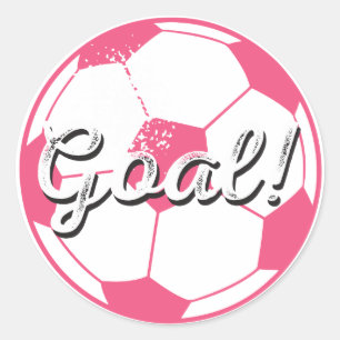 Soccer Ball Goal Stickers - Pink