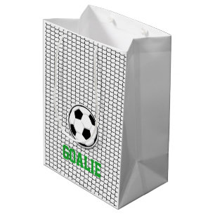 Soccer Ball Goalie Net Sports Coach Player Fans Medium Gift Bag