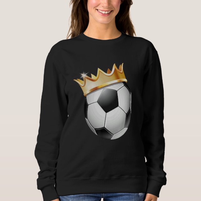 Soccer Ball Gold Crown For Women Teen Girls Mom Yo Sweatshirt (Front)