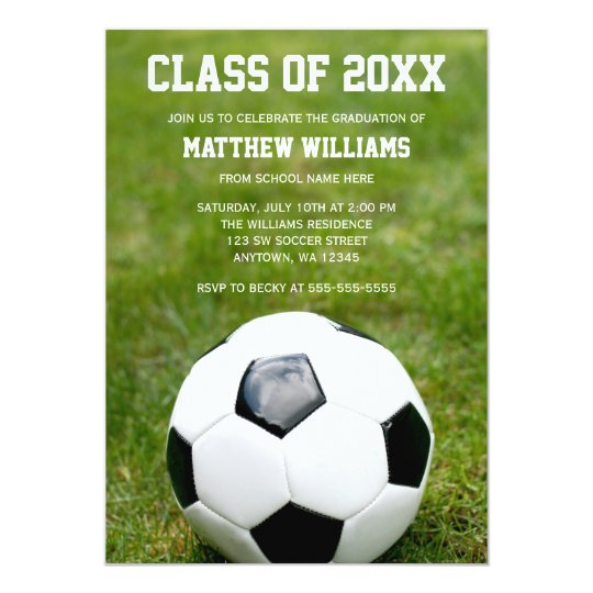 Soccer Ball Graduation Party Announcement