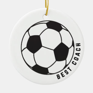 Soccer Ball Graphic Coach Gift Ceramic Ornament