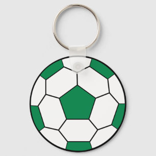 Soccer Ball Green Keychain