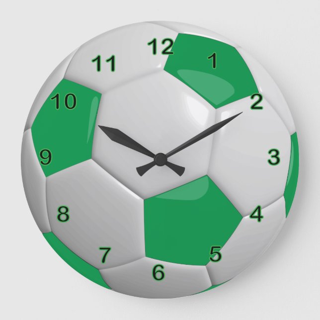 Soccer Ball | Green Large Clock (Front)