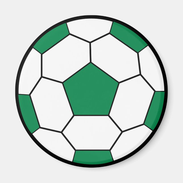 Soccer Ball Green Magnet (Front)
