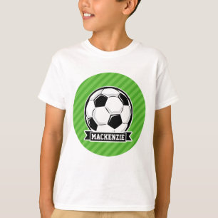 Soccer Ball; Green Stripes T-Shirt