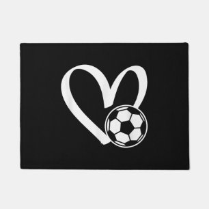 Soccer Ball Heart Doormat