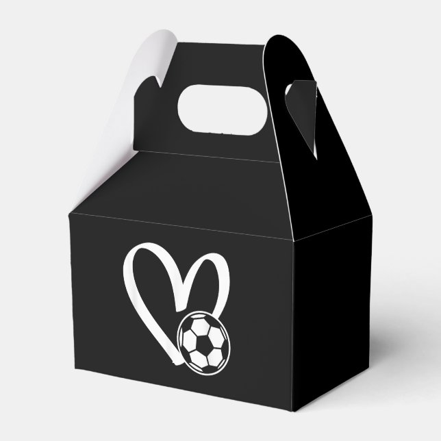 Soccer Ball Heart Favour Box (Front Side)