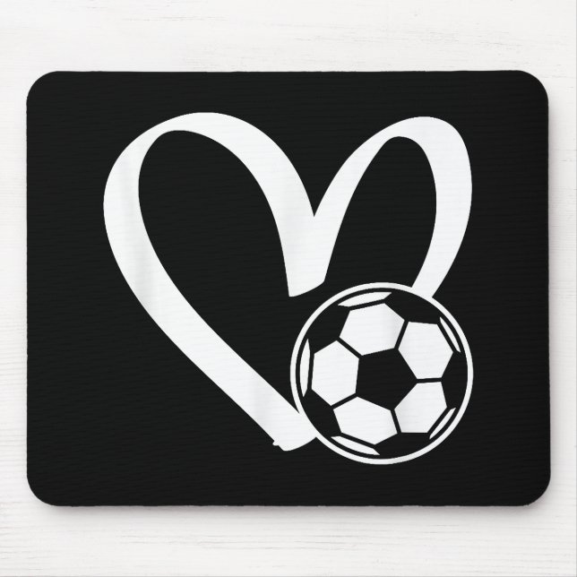 Soccer Ball Heart Mouse Pad (Front)