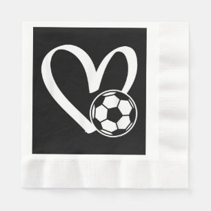 Soccer Ball Heart Napkin