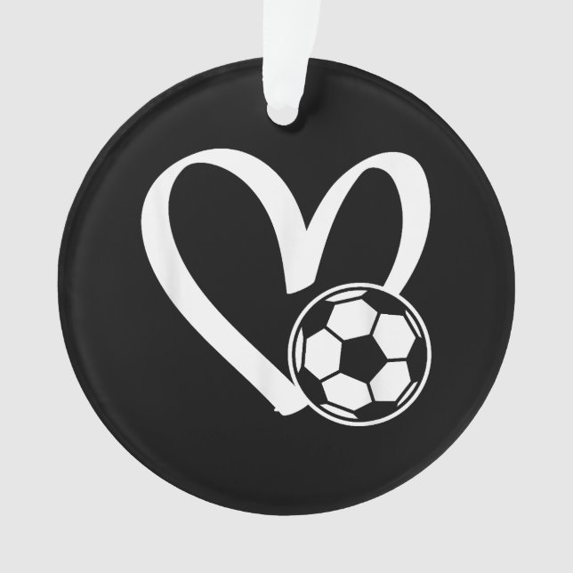 Soccer Ball Heart Ornament (Front)