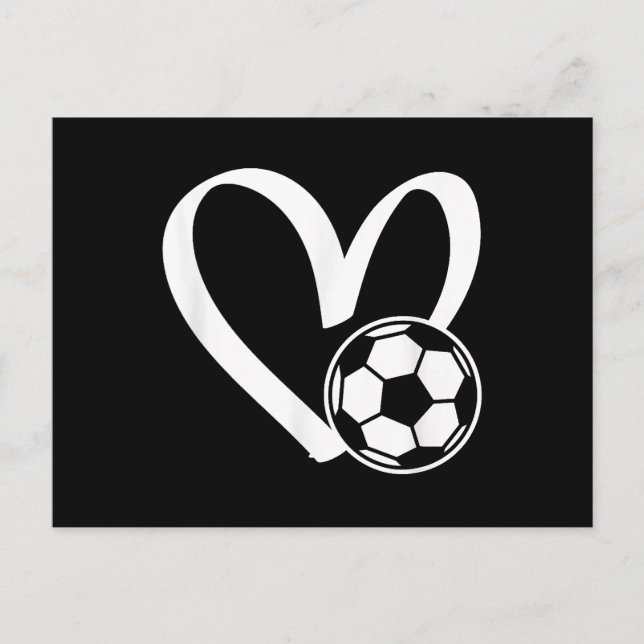 Soccer Ball Heart Postcard (Front)