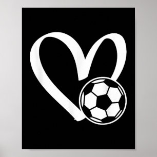 Soccer Ball Heart Poster