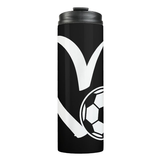 Soccer Ball Heart Thermal Tumbler (Front)