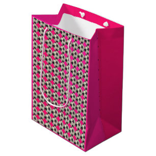 Soccer Ball / Hot Pink Medium Gift Bag