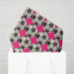 Soccer Ball / Hot Pink Tissue Paper