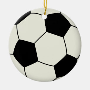 Soccer Ball in Black Ceramic Tree Decoration