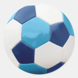 Soccer Ball in Blue Classic Round Sticker
