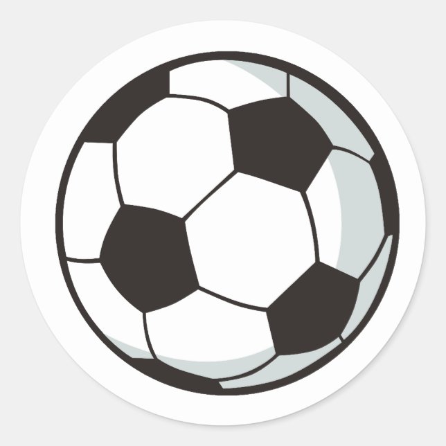 Soccer Ball in Cartoon Style Classic Round Sticker (Front)