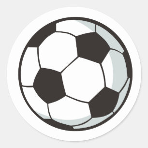 Soccer Ball in Cartoon Style Classic Round Sticker