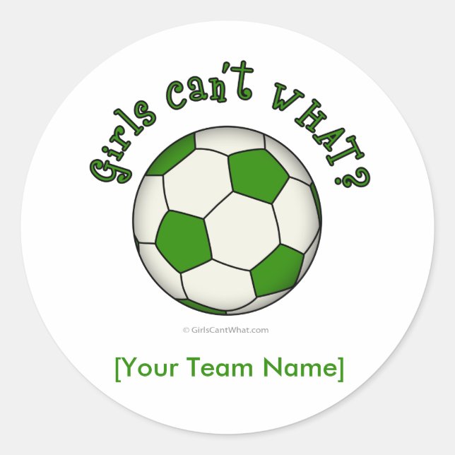 Soccer Ball in Green Classic Round Sticker (Front)
