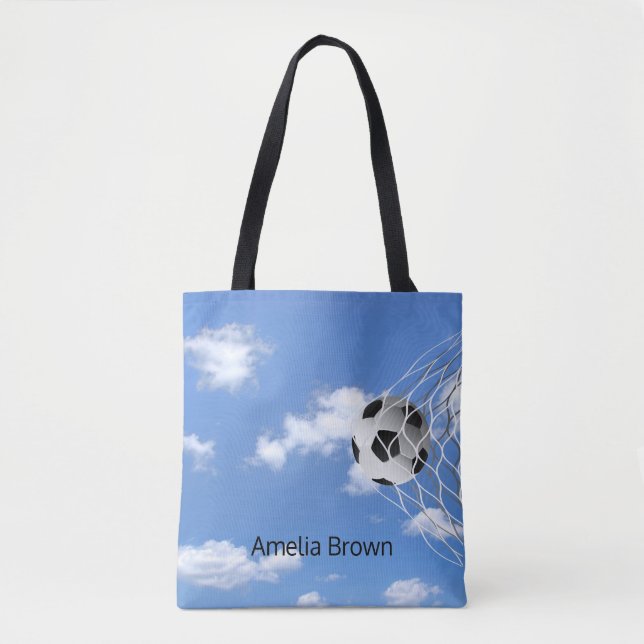 soccer ball in net tote bag (Front)