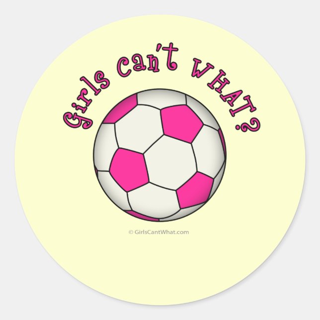 Soccer Ball in Pink Classic Round Sticker (Front)